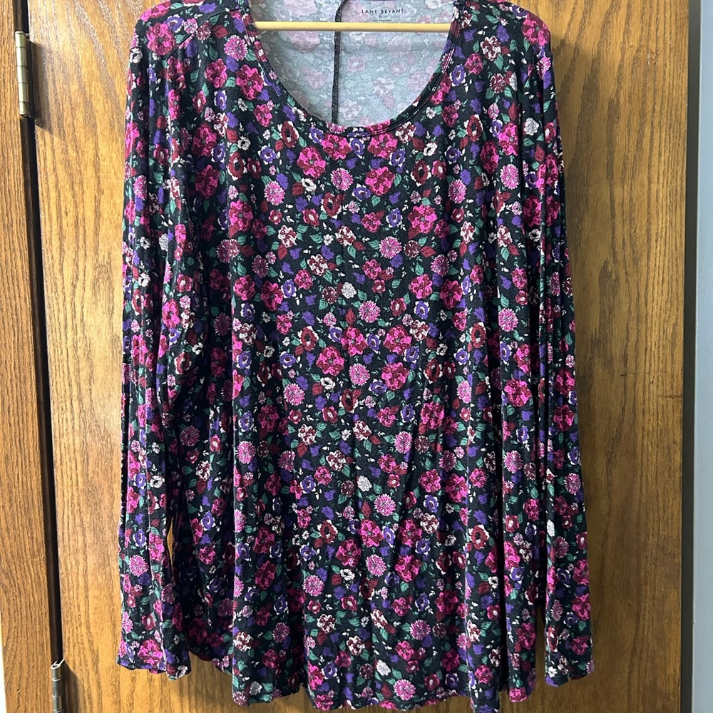 Lane Bryant Multicolor Floral Long Sleeve Top